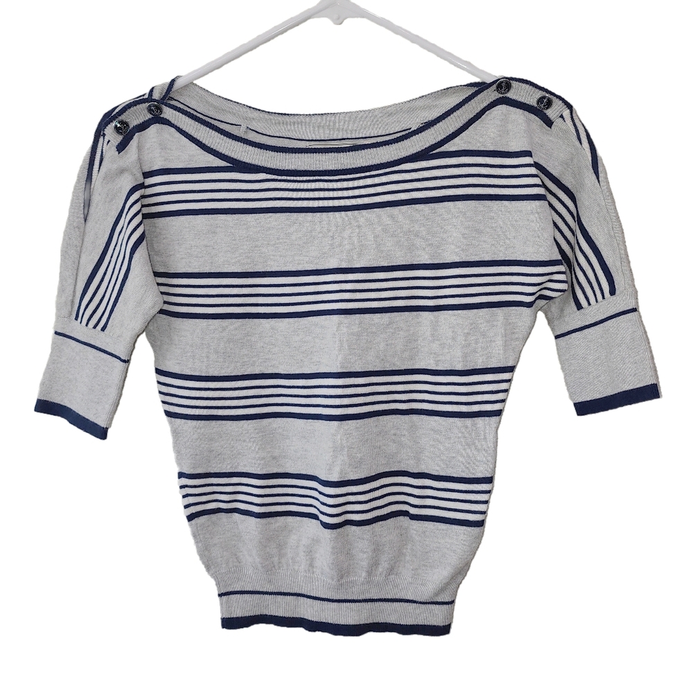 Guess Size XS Striped Navy and Gray Women's Sweater